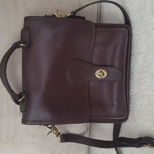 Coach vintage dark brown leather station bag 5130